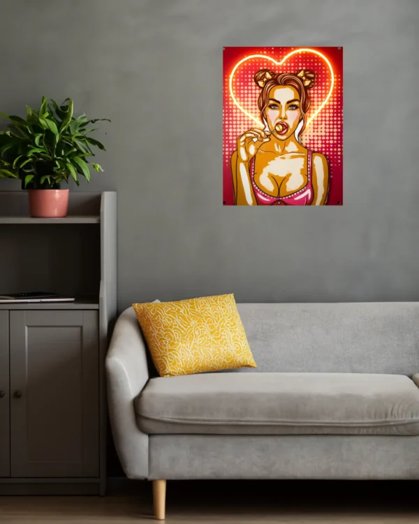 Yellow Heart Lollipop - LED - Image 2