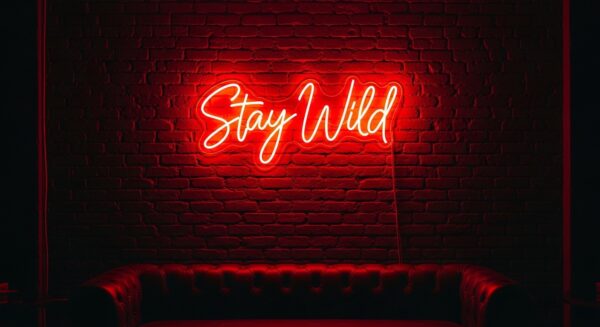 Stay Wild neon sign in red