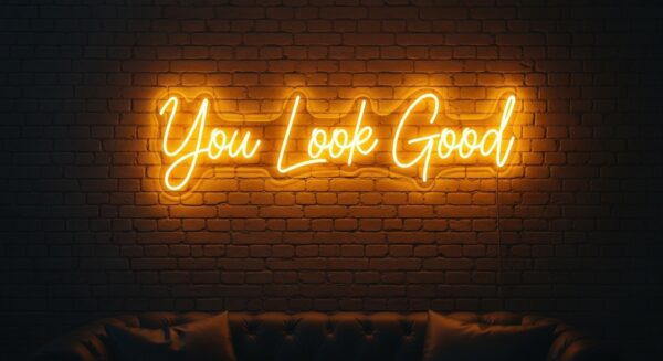 You Look Good neon sign in yellow